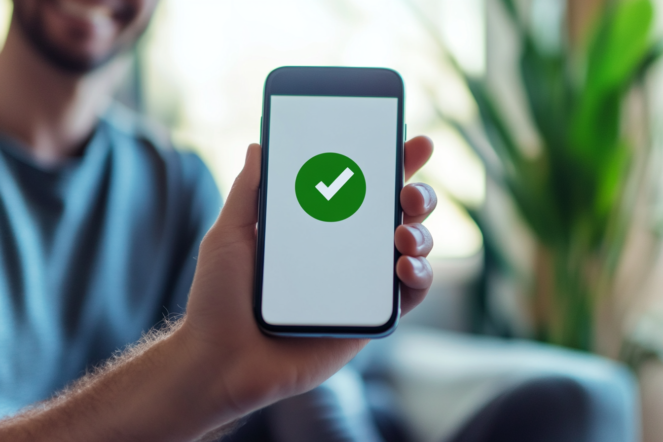 Person checking their approved rate on phone