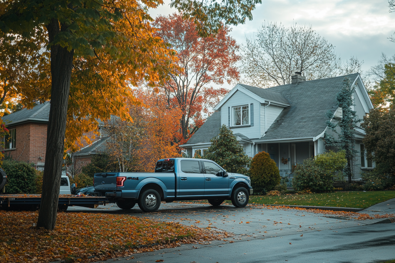 Vehicle being delivered to customer's home